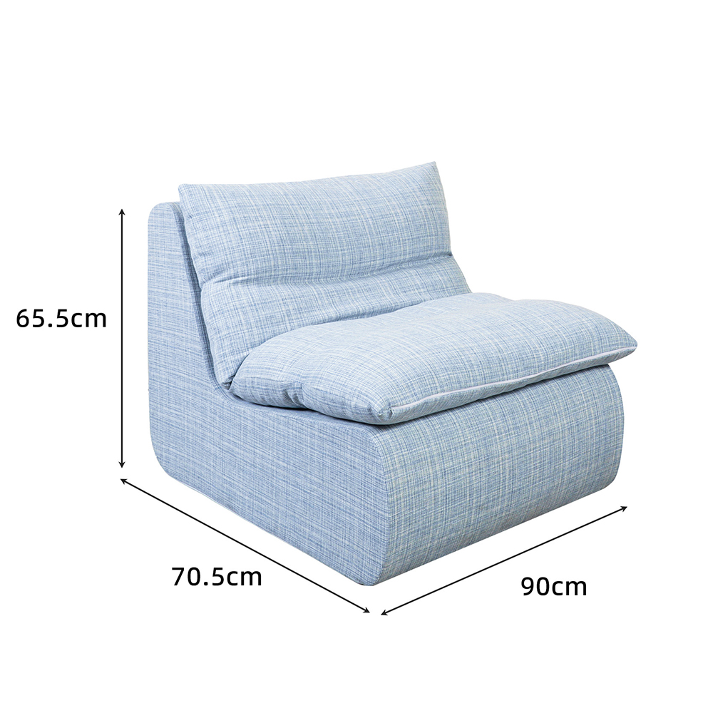 Asul na single sofa na may naaalis na sponge padding Asul na single sofa na may naaalis na sponge padding