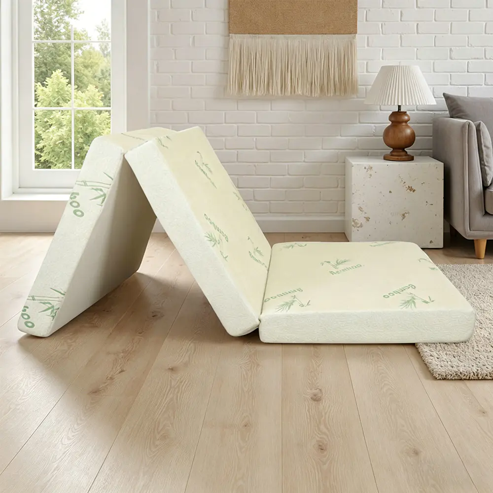 Triple-fold memory foam mattress