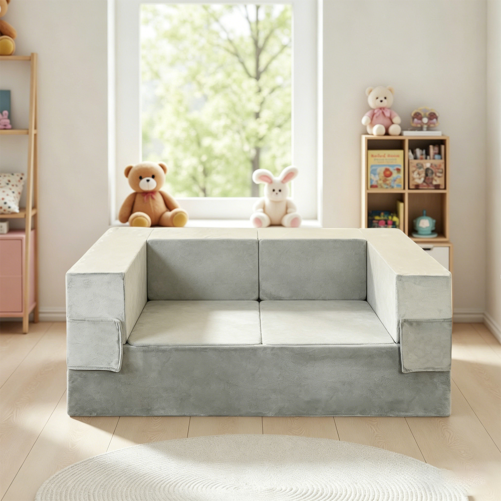 Four-piece foldable children's building block sofa set