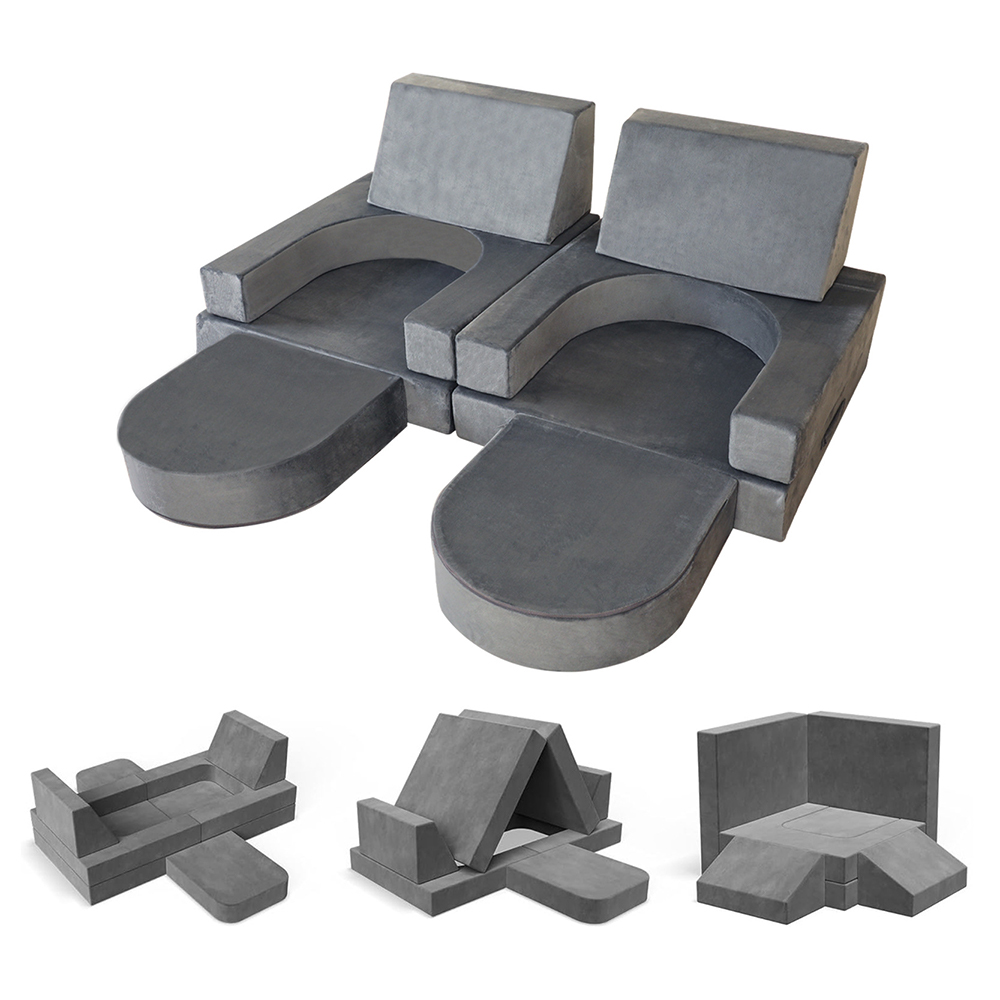 Eight-piece foldable children's building block sofa set