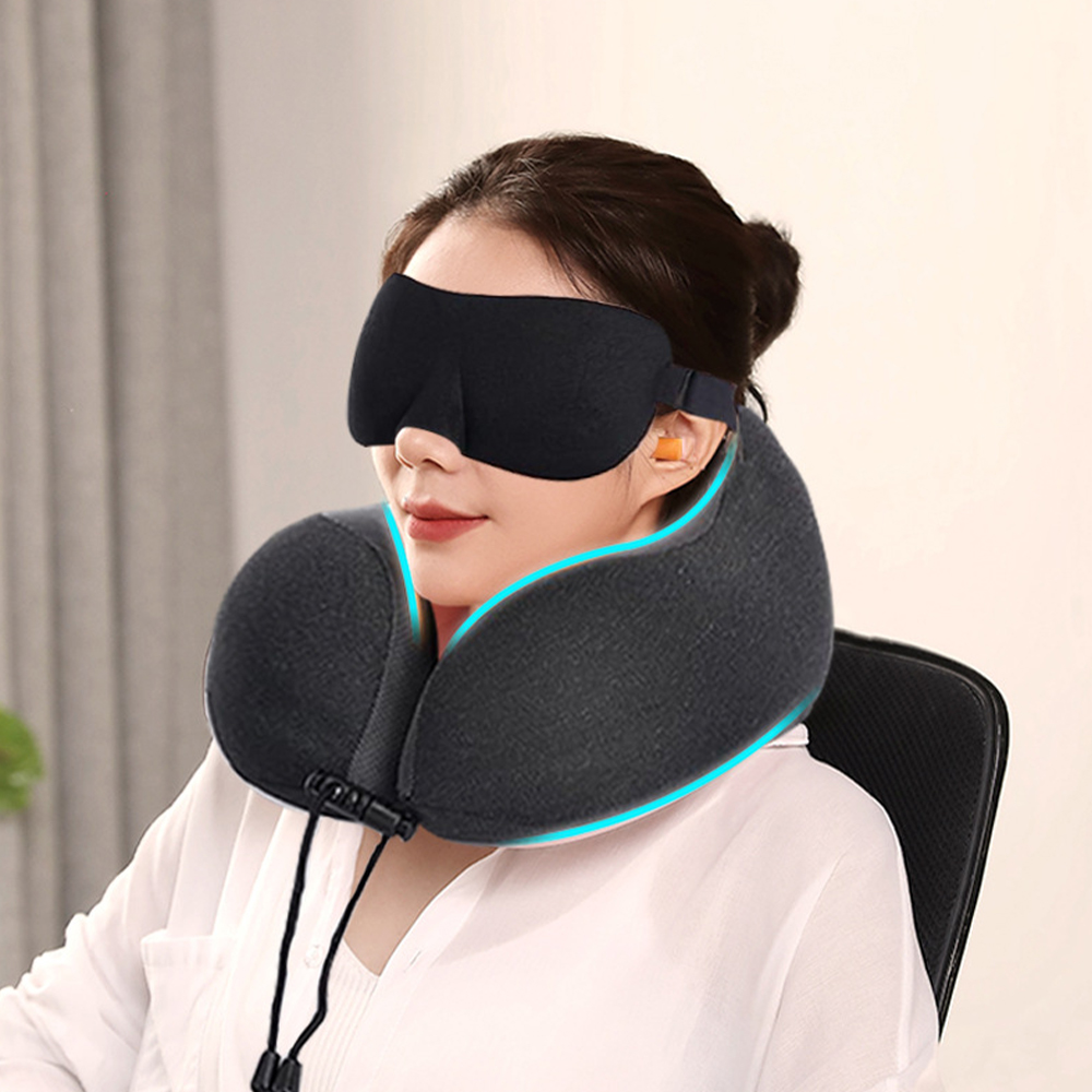 U-shaped na naaalis na memory foam na unan sa leeg