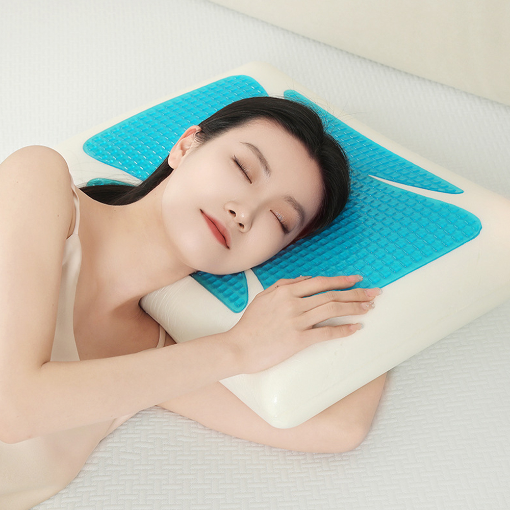 Gel memory foam bun pillow