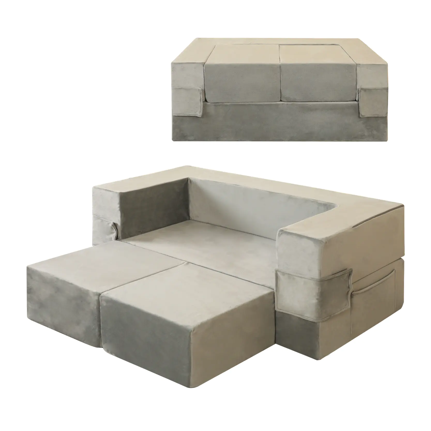 Four-piece foldable children's building block sofa set