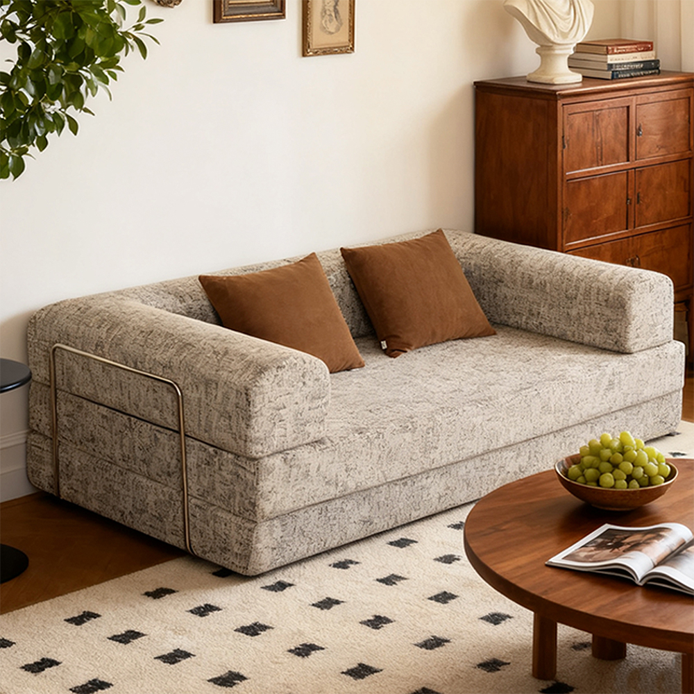 U-shaped semi-enclosed double sofa
